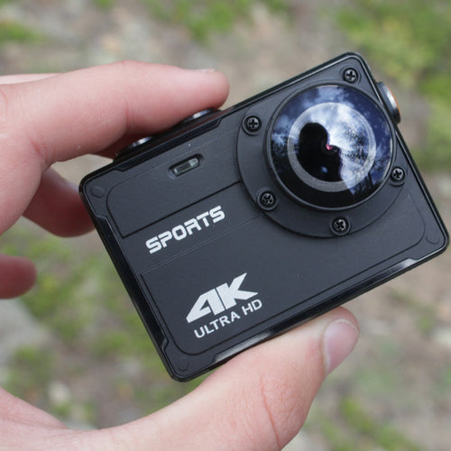 Black 4K sports action camera