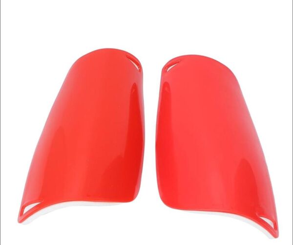 lightweight red shin guards – protective sports gear for soccer, football & training