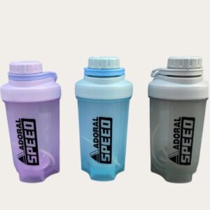 adoral speed shaker bottle – leak proof, bpa free, 600ml protein & energy drink mixer