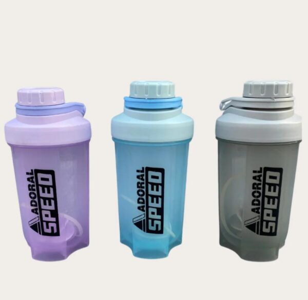 adoral speed shaker bottle – leak proof, bpa free, 600ml protein & energy drink mixer