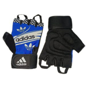 adidas half finger gym gloves – weightlifting, cycling & fitness training gloves (blue/black)