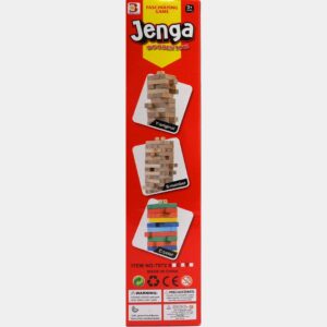 jenga wooden tower game – original, number & color blocks – fun family game for kids & adults
