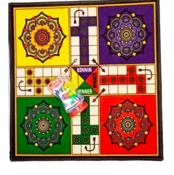 classic ludo board game – colorful mandala design with playing pieces & dice