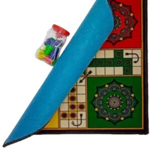 classic ludo board game – colorful mandala design with playing pieces & dice