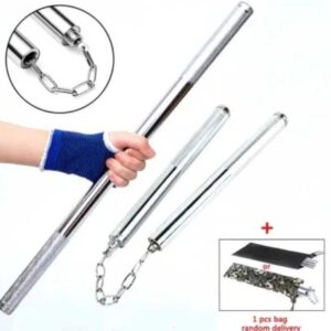 wooden nunchaku with metal chain – martial arts training weapon