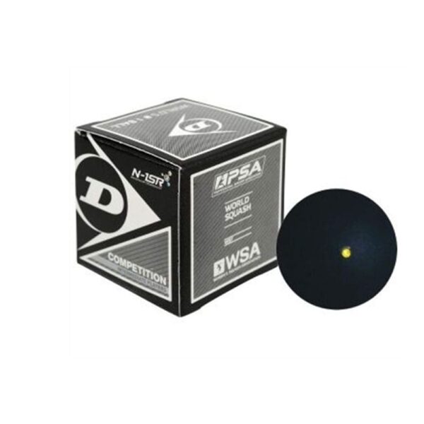 dunlop competition squash ball – single yellow dot