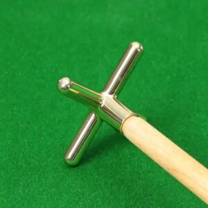 gold cross rest cue for snooker & billiards – wooden handle bridge stick